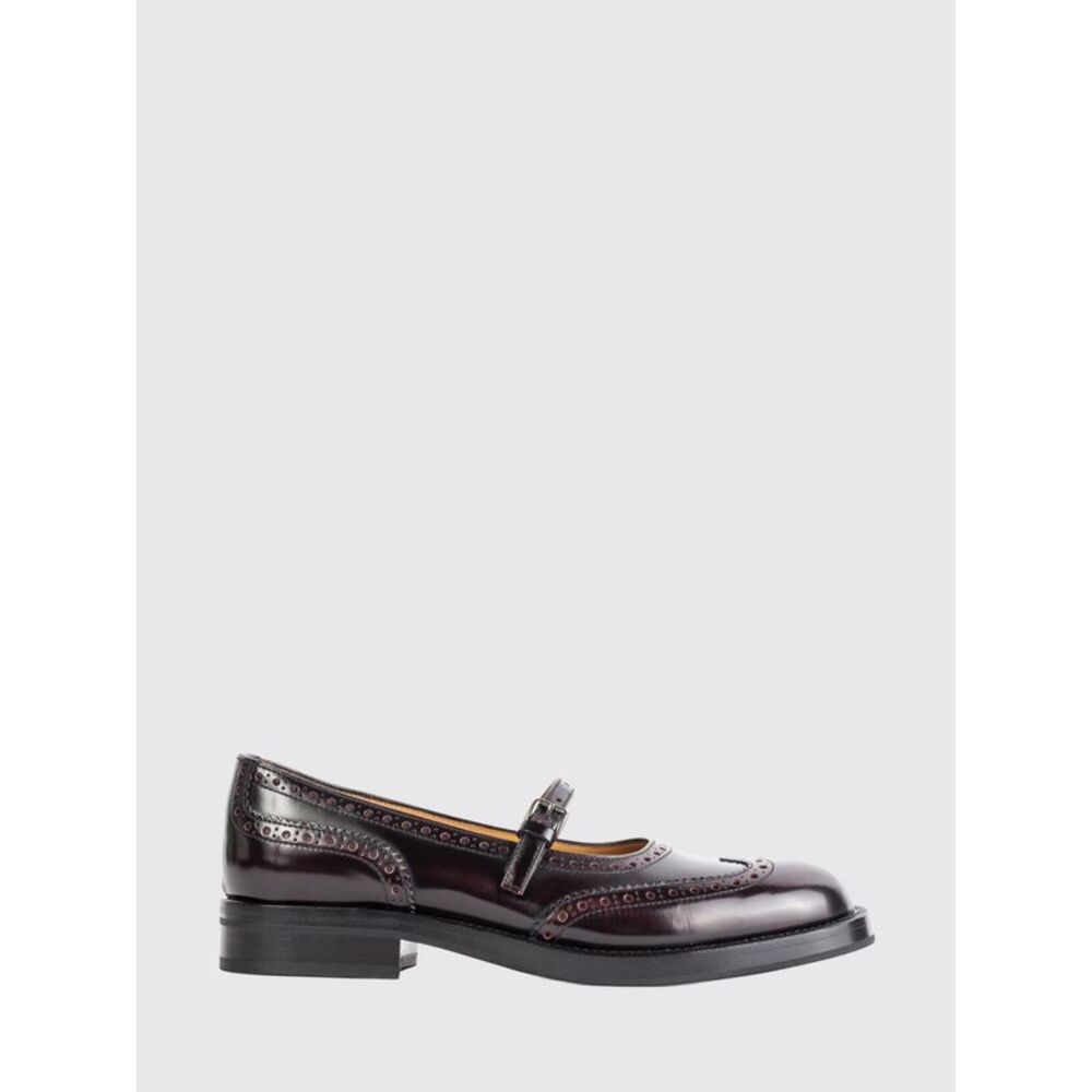 Church's Women Church's Brushed Leather Mary Jane Brogue Ballerina Flats